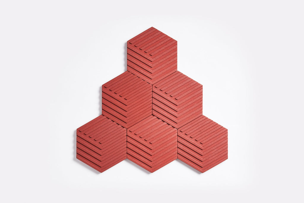 Concrete Table Tiles in Brick Red design by Areaware