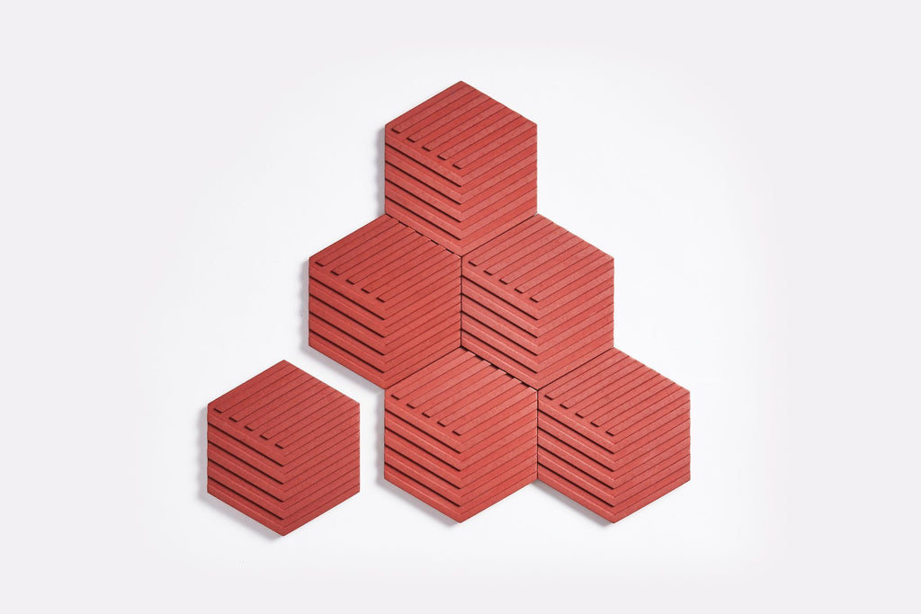 Concrete Table Tiles in Brick Red design by Areaware