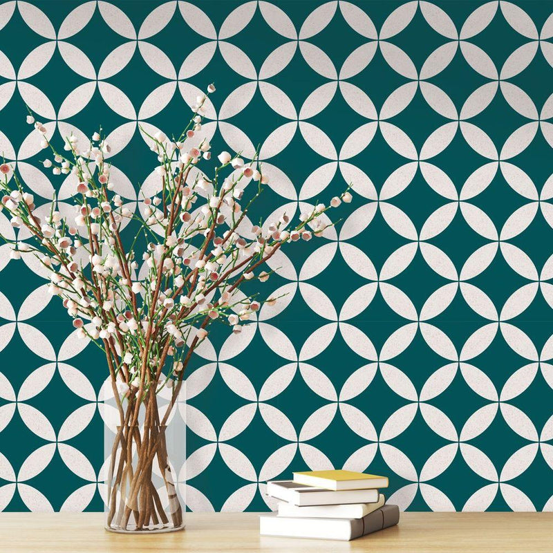 Terrazzo Star Removable Wallpaper in Teal