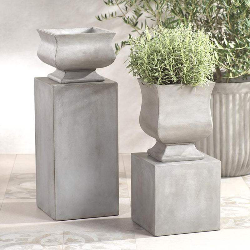 Torino Square Concrete Footed Planters