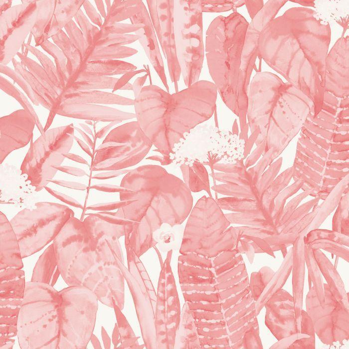 Tropical Removable Wallpaper in Pink Lemonade