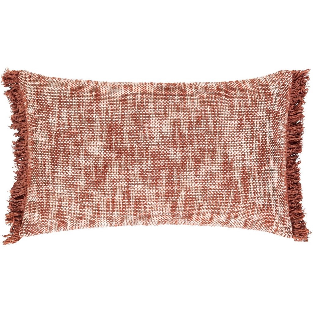 Suri USR-004 Hand Woven Lumbar Pillow in Rust & Ivory by Surya