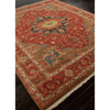 York Hand-Knotted Medallion Red & Brown Area Rug