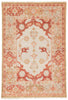 Azra Hand-Knotted Floral Red & Tan Area Rug