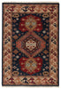 Karter Hand-Knotted Medallion Blue & Red Area Rug