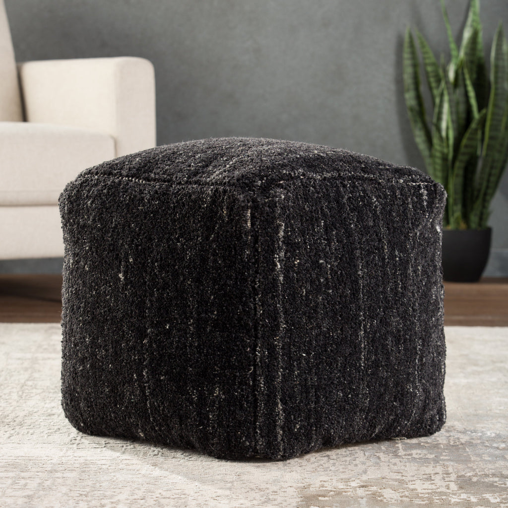 Vagabond Sherwood Black & Ivory Pouf 2