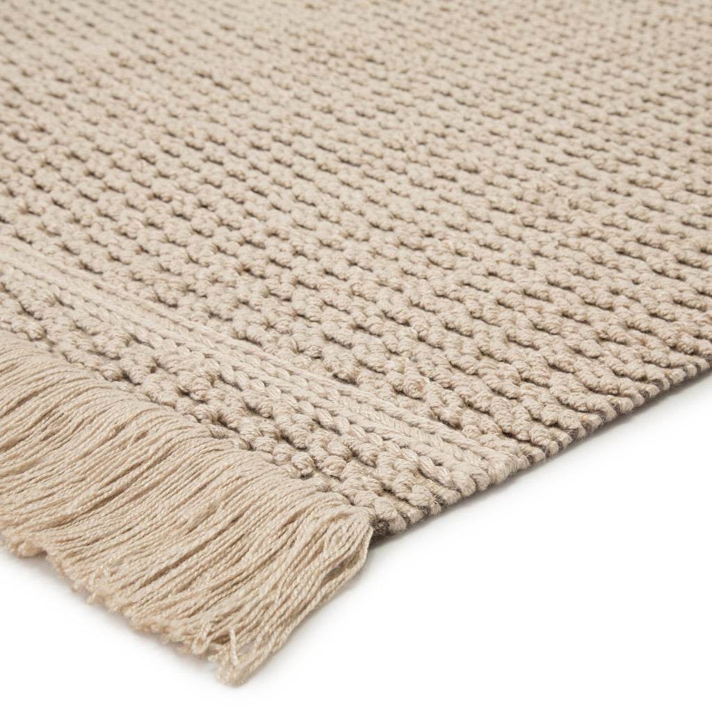 Soleil Indoor/Outdoor Solid Beige & Dark Taupe Rug