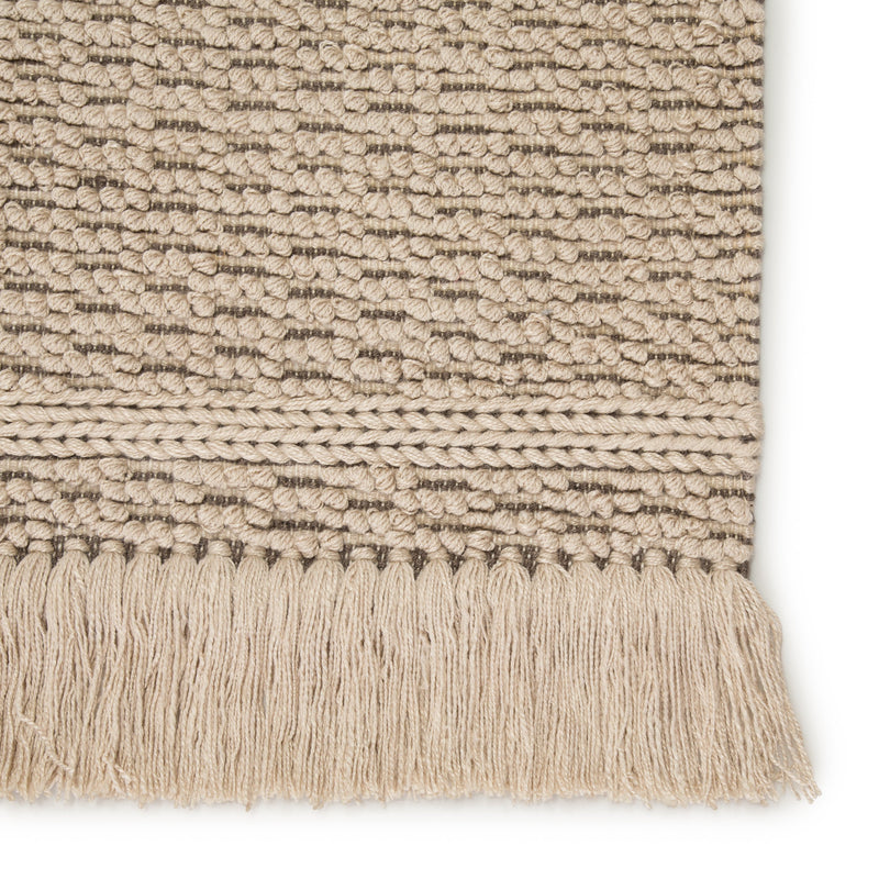 Soleil Indoor/Outdoor Solid Beige & Dark Taupe Rug