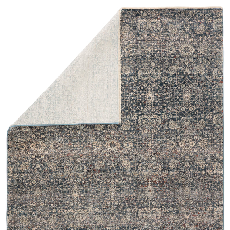 Torryn Damask Gray & Blue Rug by Jaipur Living