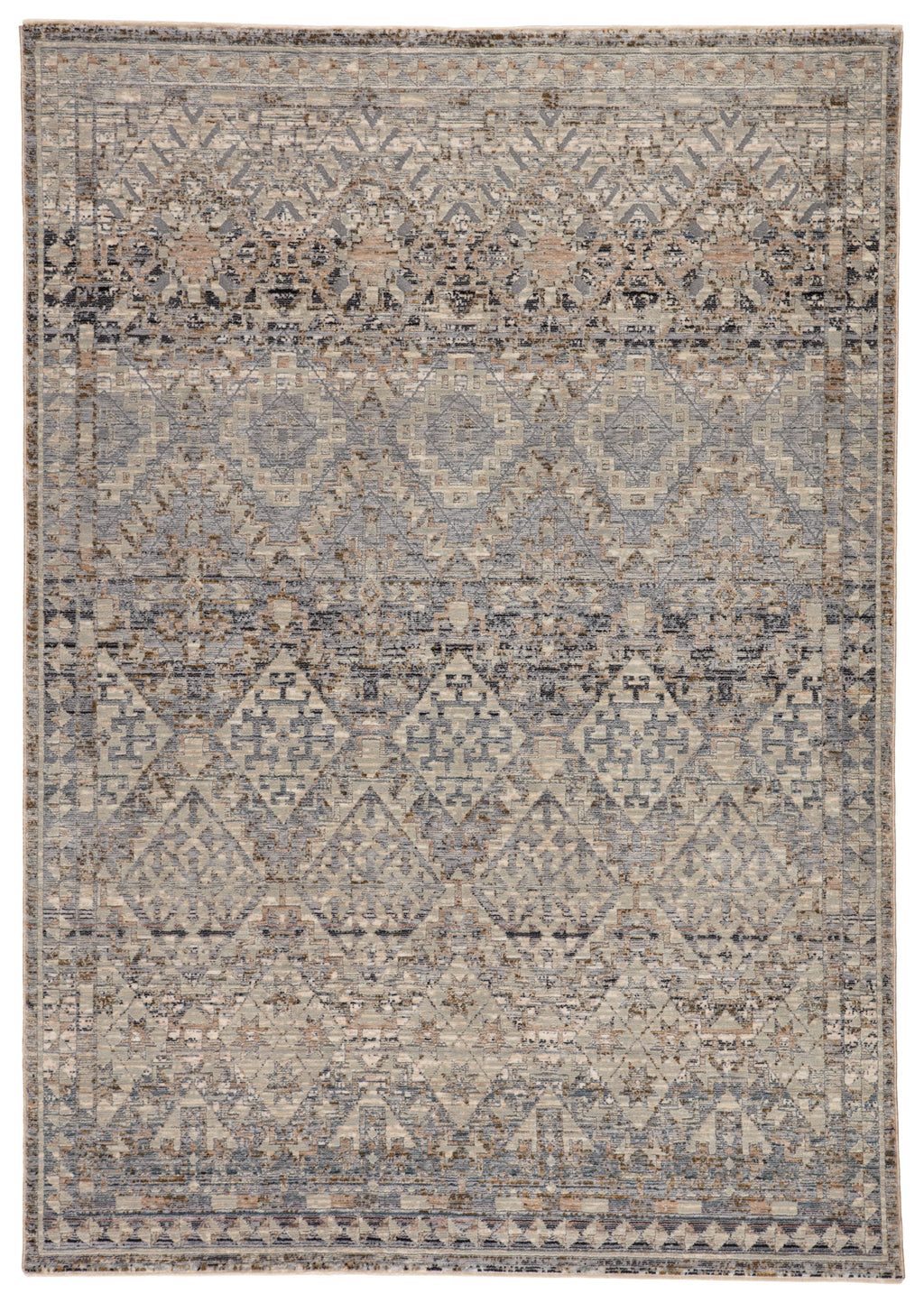 Cashel Tribal Gray & Dark Blue Rug by Jaipur Living