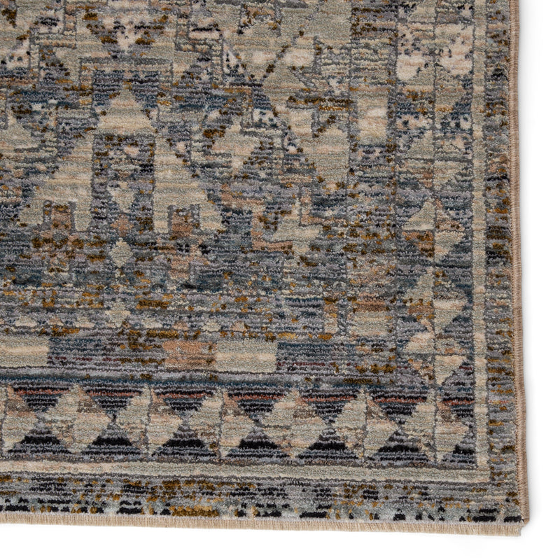 Cashel Tribal Gray & Dark Blue Rug by Jaipur Living