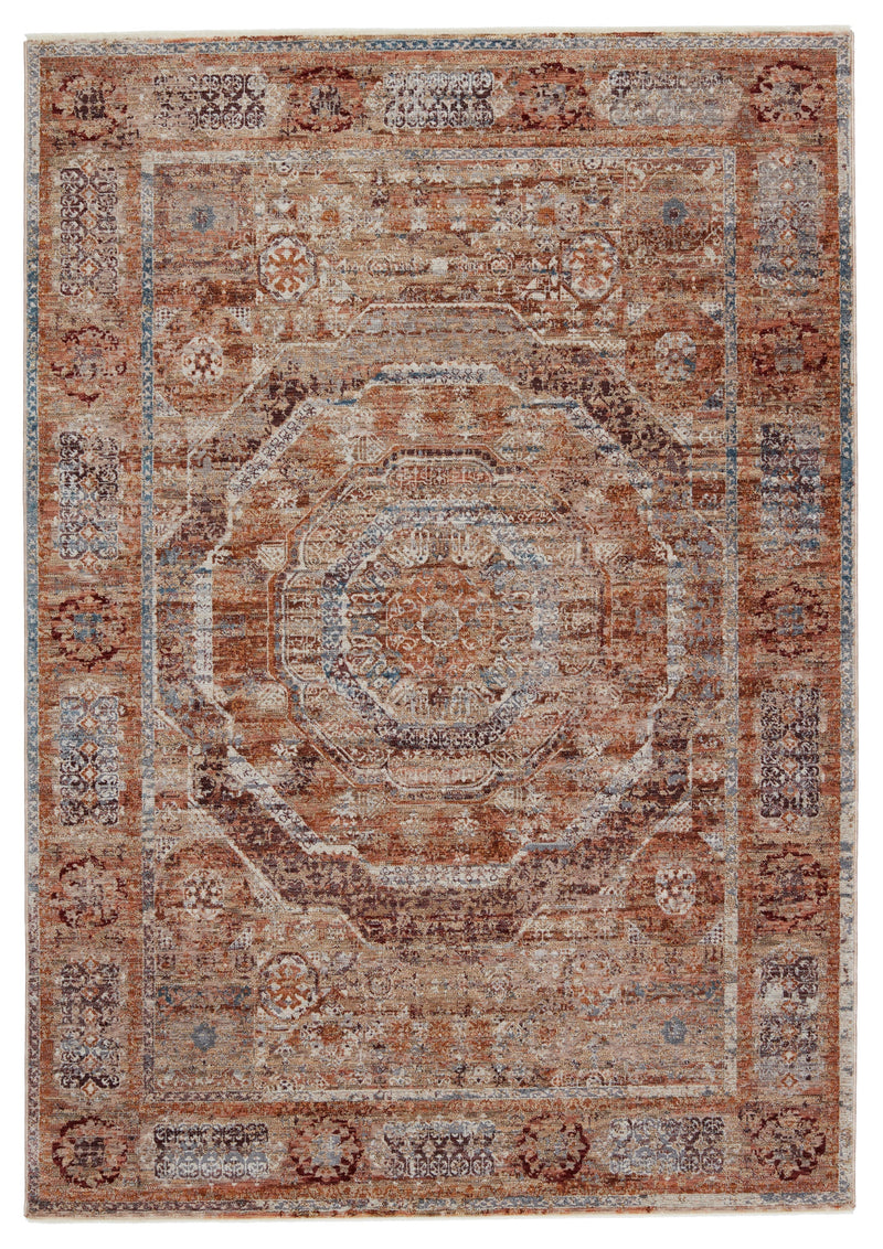 Valentia Arcadia Rust & Blue Rug 1