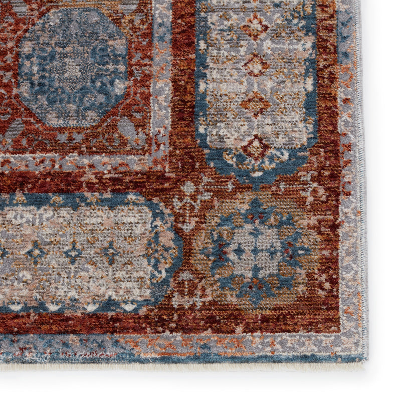 Valentia Arcadia Blue & Red Rug 4