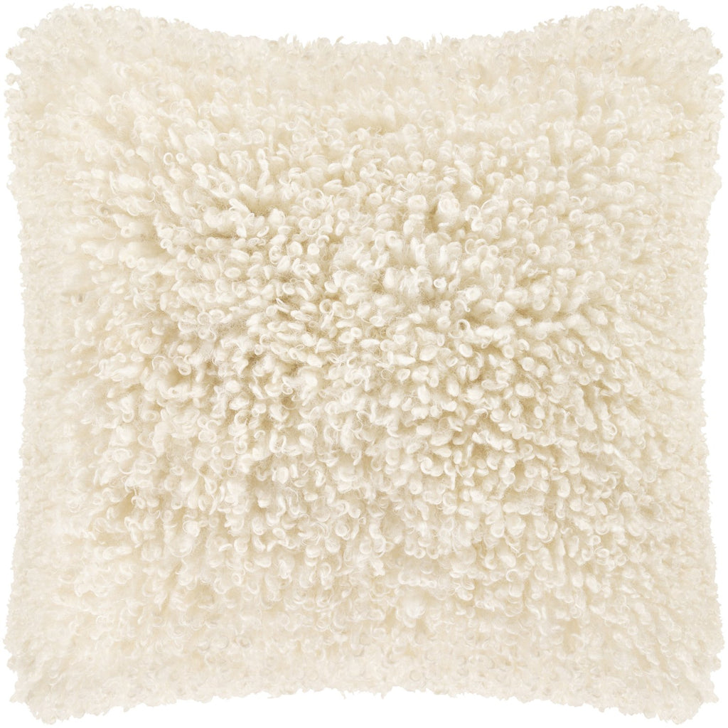 Valora VLR-001 Faux Fur Pillow in Ivory by Surya