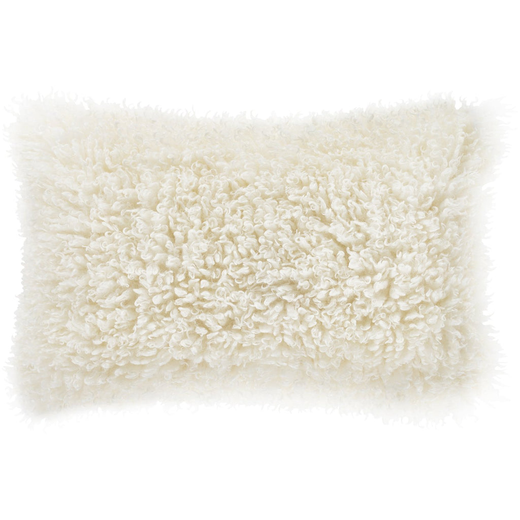 Valora VLR-002 Faux Fur Lumbar Pillow Ivory by Surya