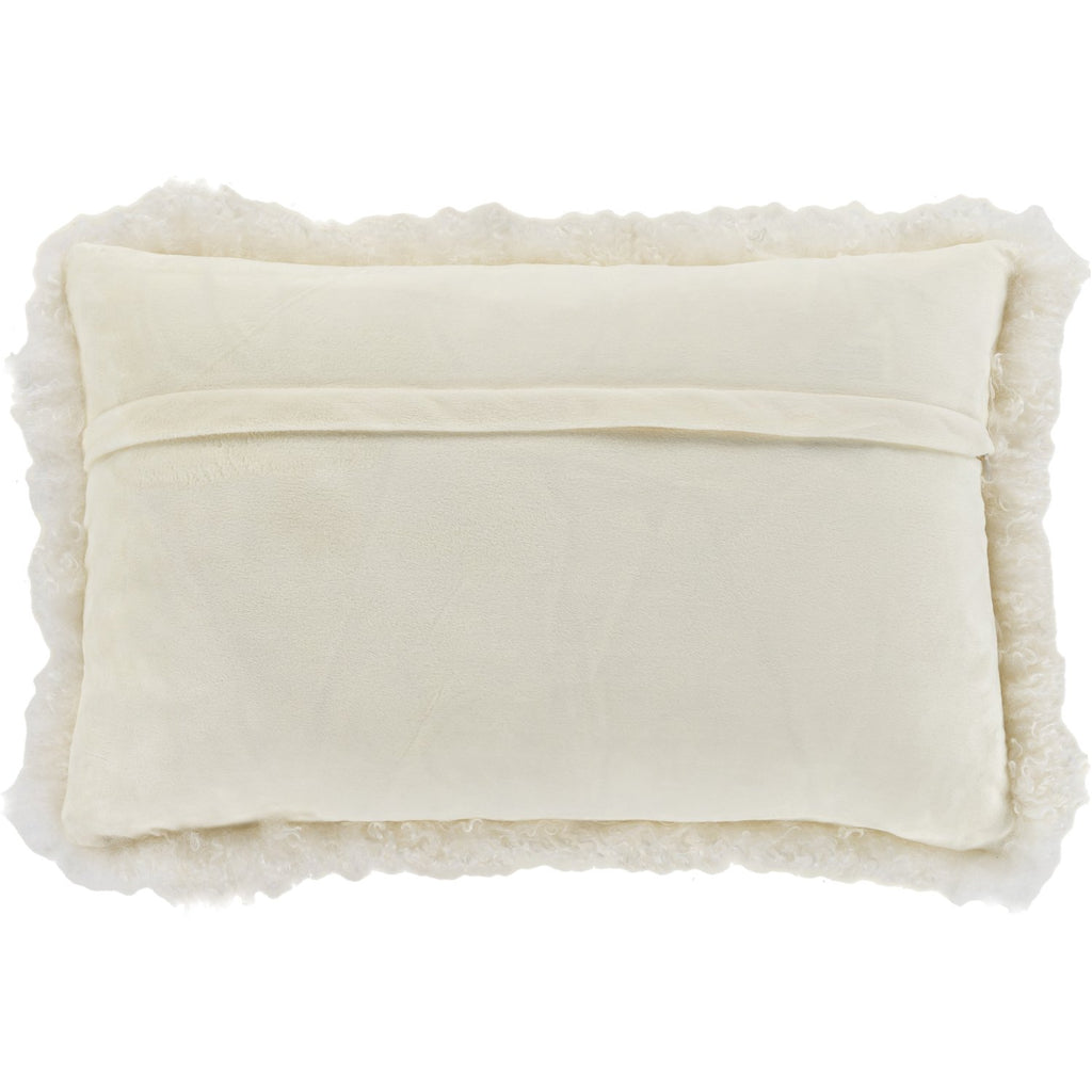 Valora VLR-002 Faux Fur Lumbar Pillow Ivory by Surya