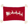 Very Merry VMY-005 Knitted Lumbar Pillow in Bright Red & Ivory by Surya