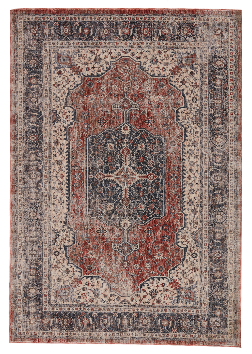 Temple Medallion Gray & Red Rug by Jaipur Living