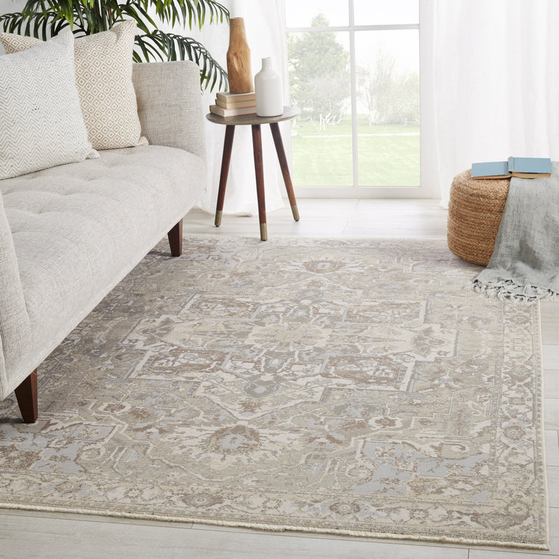 Alain Medallion Gray & Cream Rug by Jaipur Living