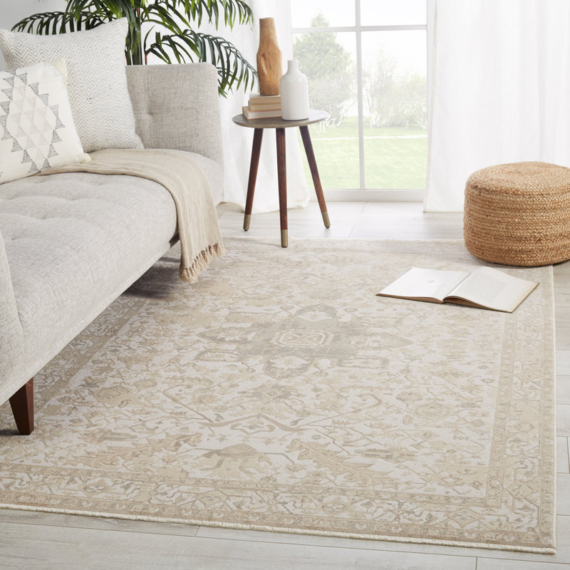 Lucien Medallion Cream & Light Gray Rug by Jaipur Living