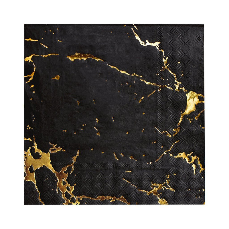 Vanity - Black Marble Lunch Paper Napkins