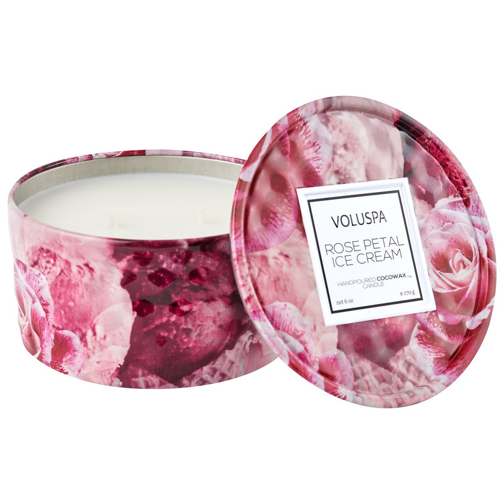 Rose Petal Ice Cream 2-Wick 6 Oz Tin Candle