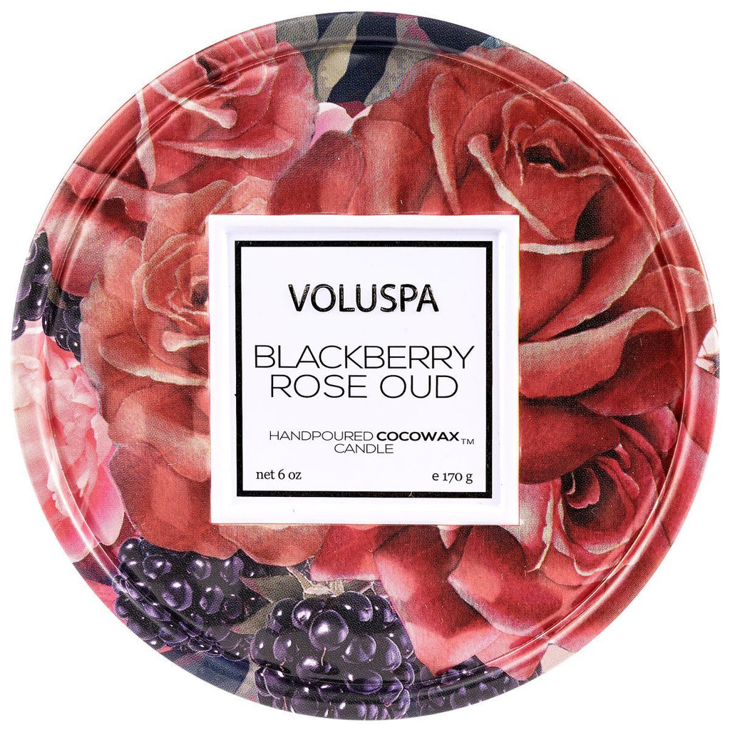 Blackberry Rose Oud 2 Wick 6oz Tin Candle