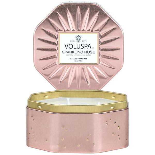 Sparkling Rose 3 Wick Candle