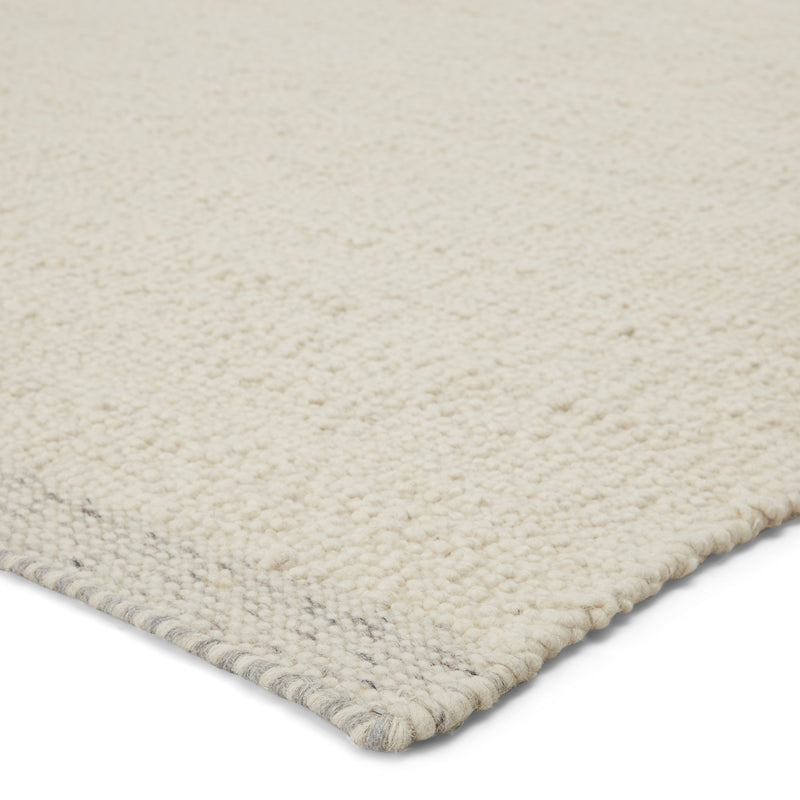 Alondra Handmade Solid Cream & Light Gray Rug