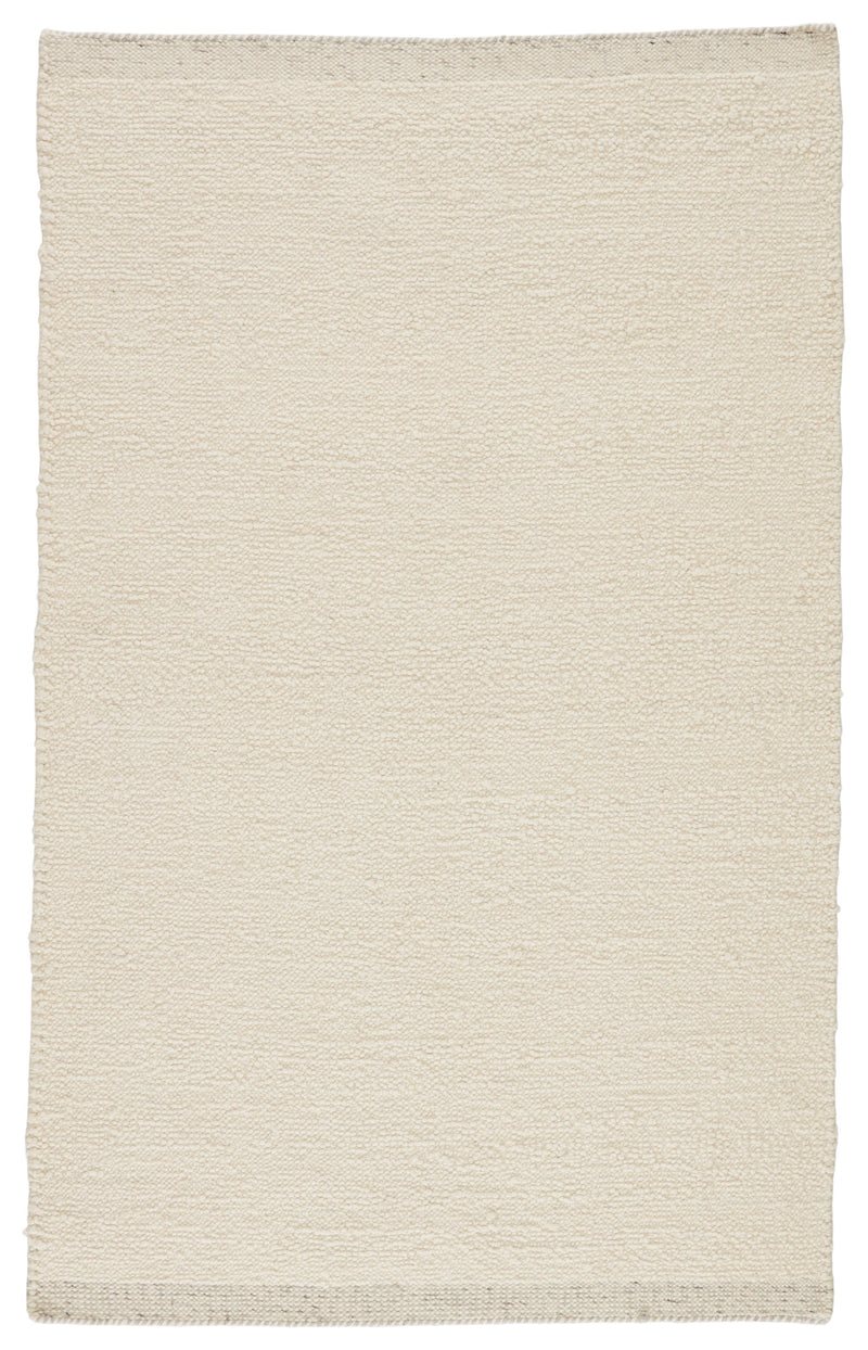 Alondra Handmade Solid Cream & Light Gray Rug