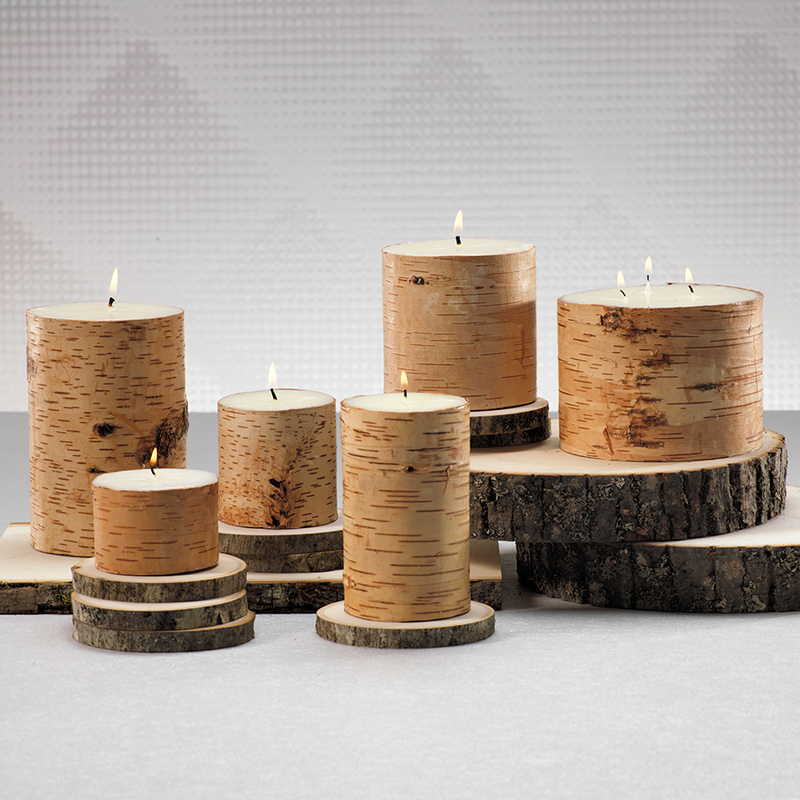 Birchwood Scented Pillar Candle in Various Sizes