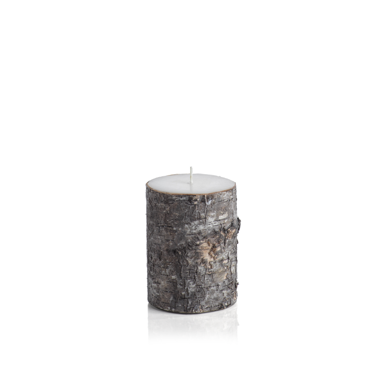 Dark Birchwood Fragrance Free Pillar Candle