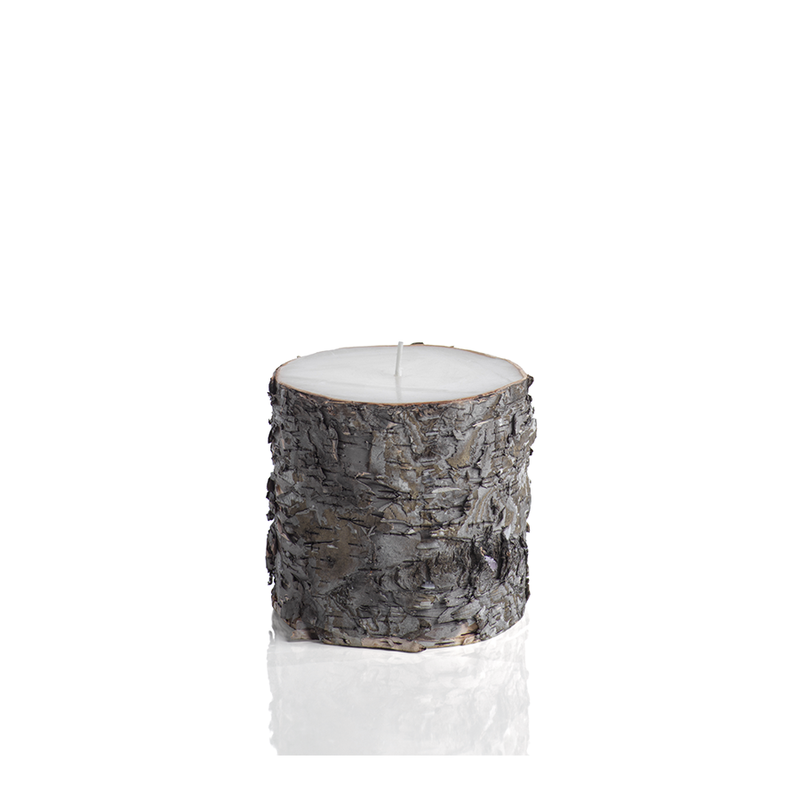 Dark Birchwood Fragrance Free Pillar Candle