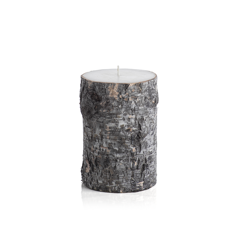 Dark Birchwood Fragrance Free Pillar Candle