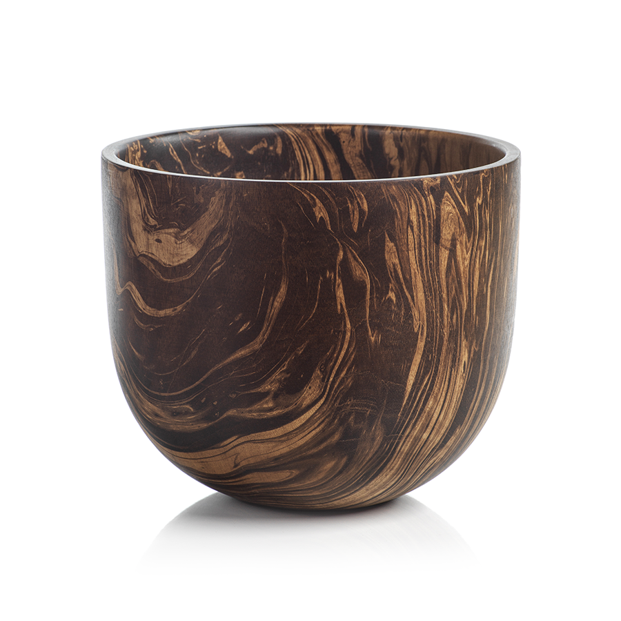 Vinceta Marbleized Straight-Sided Mango Wood Bowl