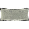 Washed Cotton Velvet WCV-008 Lumbar Pillow in Medium Grey by Surya