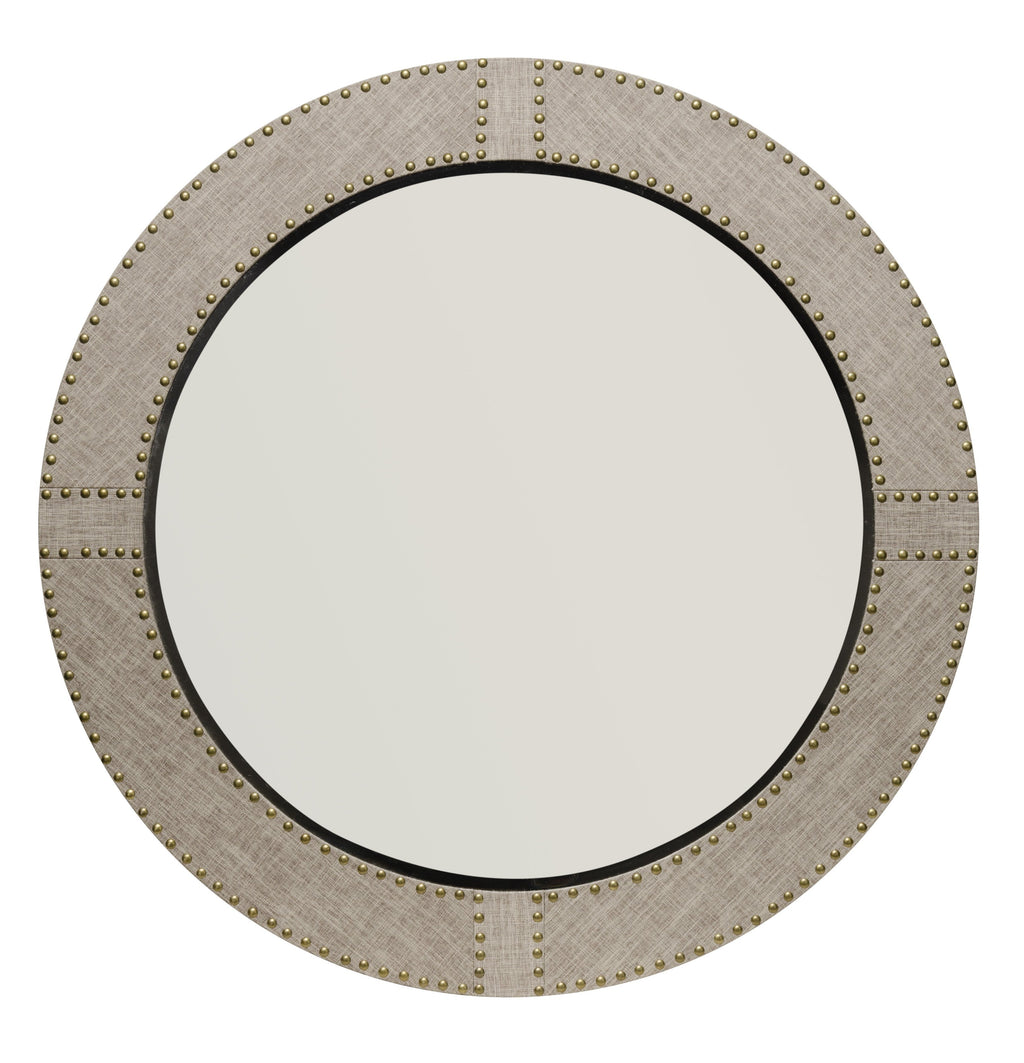 Cait Linen Round Mirror