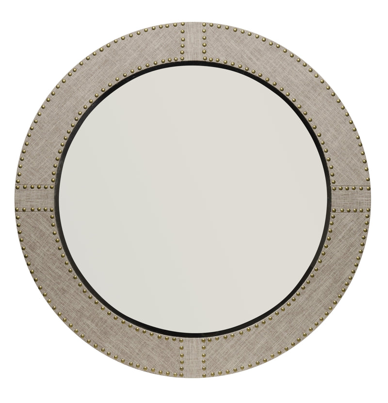 Cait Linen Round Mirror