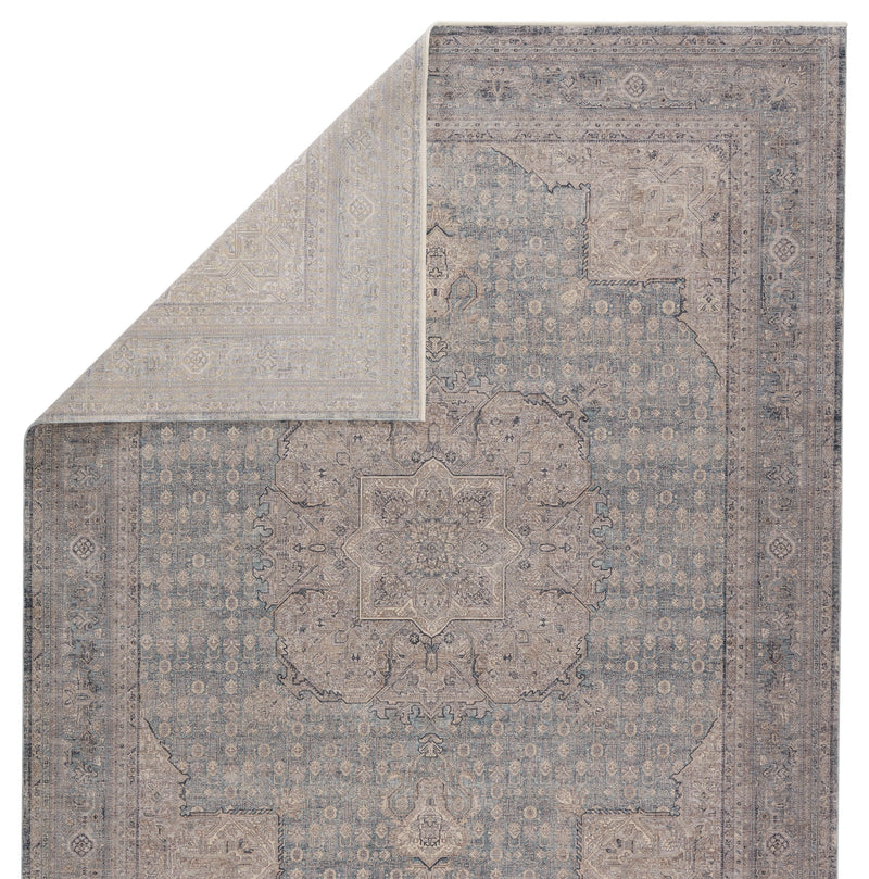 Epsilon Medallion Rug in Blue & Gray