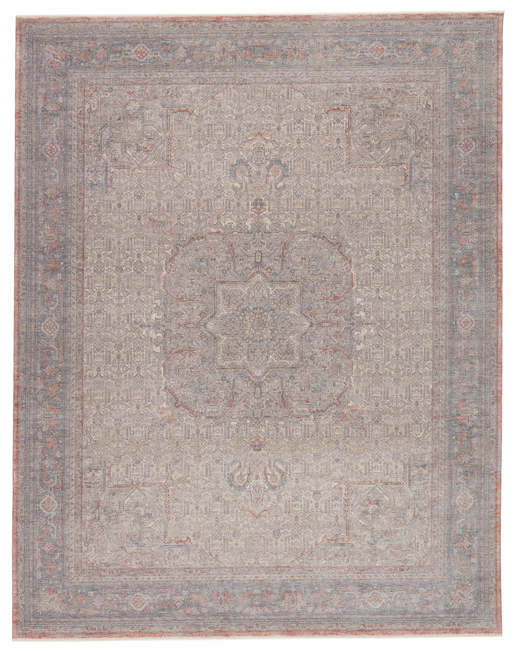 Epsilon Medallion Rug in Red & Blue