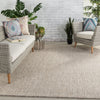 Jardin Indoor/Outdoor Solid Gray & White Rug