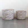 Whitewash Woven Arurog Baskets - Set of 2