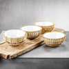 Wicker & Bamboo Condiment Bowls, Set of 4