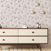 Wings Removable Wallpaper in Dove Grey and Pale Pink