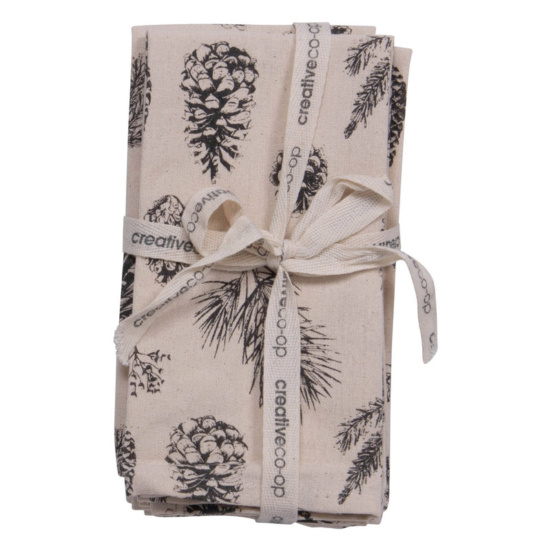 Pine Cone Printed Towels, Set of 4