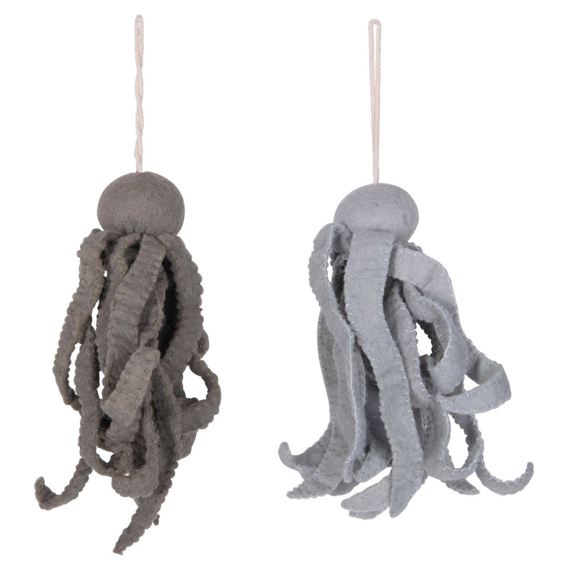 Wool Felt Octopus Ornaments, in Various Colors