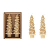 Tree Shaped Taper Candles Unscented - Set of 2