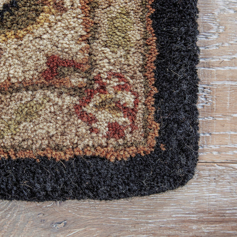 Selene Handmade Floral Black & Beige Area Rug