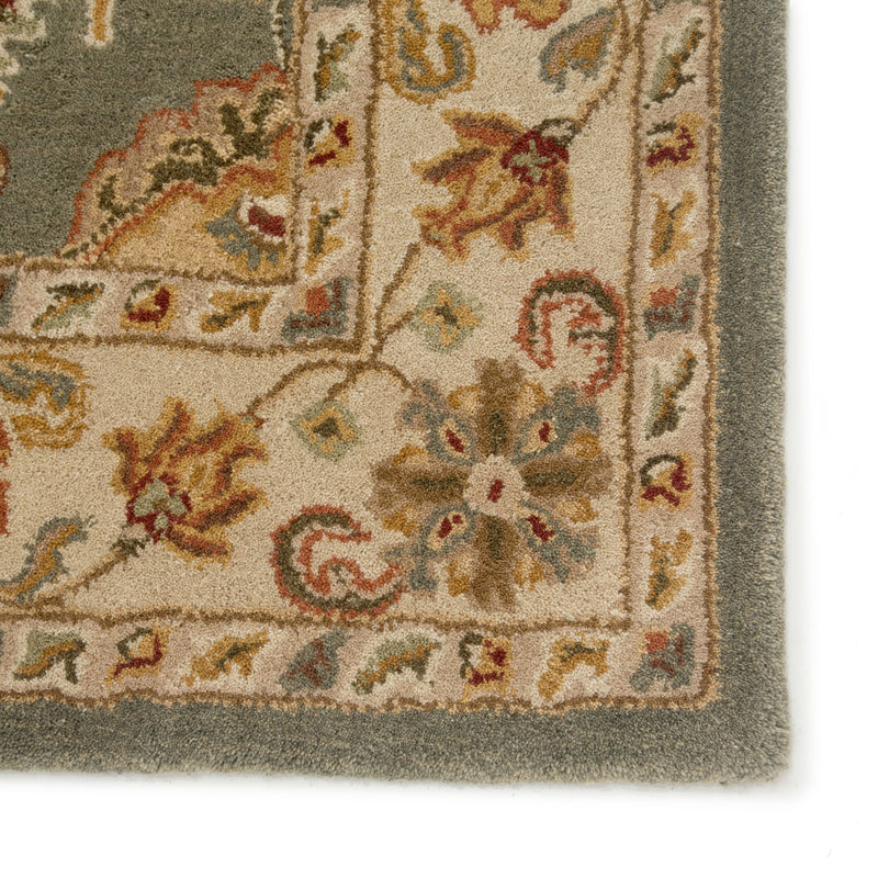 Callisto Handmade Floral Green & Beige Area Rug