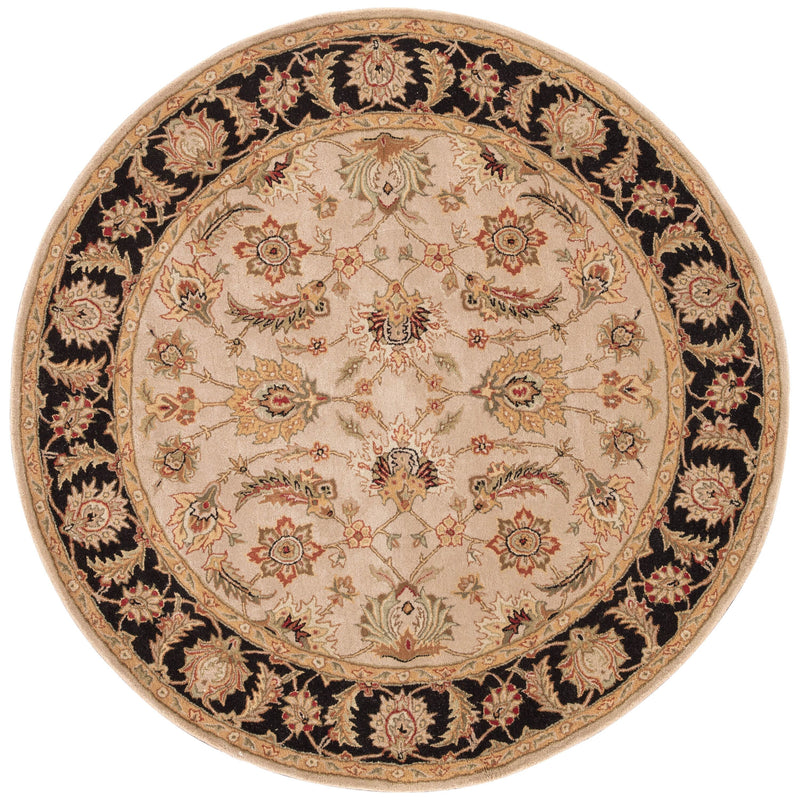 Selene Handmade Floral Beige & Black Area Rug